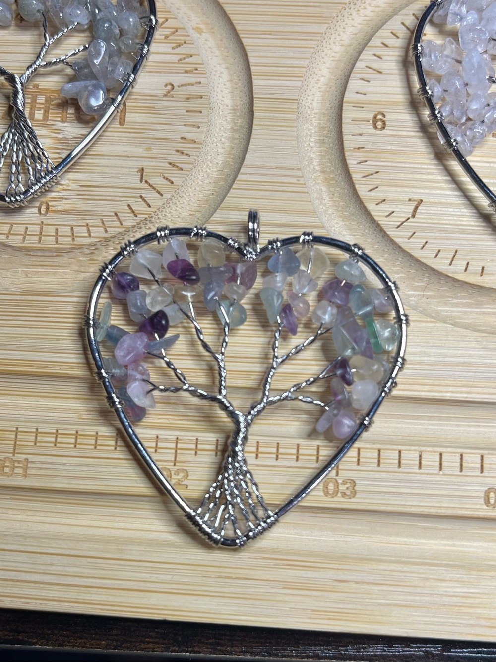 🌈 Rainbow Fluorite Heart Pendant